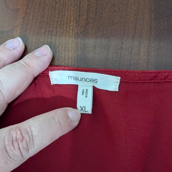 3/$30 Maurices Shiny Red Dress - Picture 6 of 7